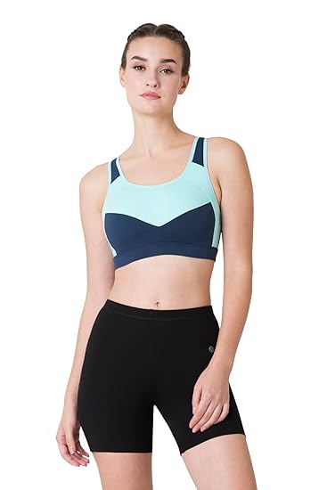 Van Heusen Women’s Cotton Padded Wireless Racerback Sports Bra – Medium Impact, Full Coverage, Anti-Bacterial